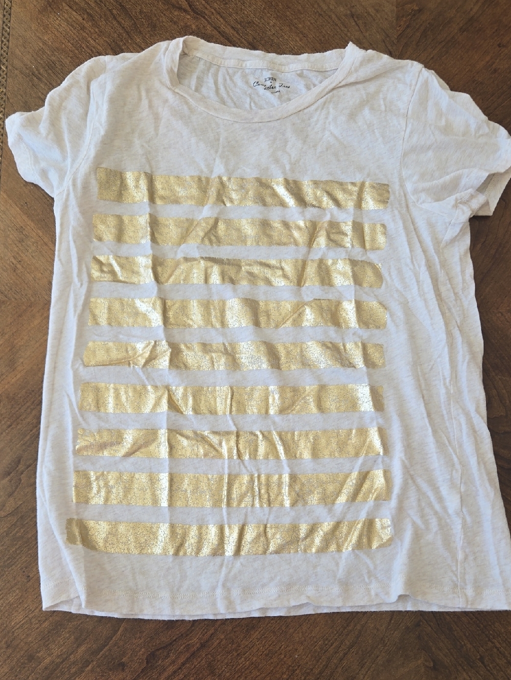 J.Crew Cream Collector Tee with Gold Script